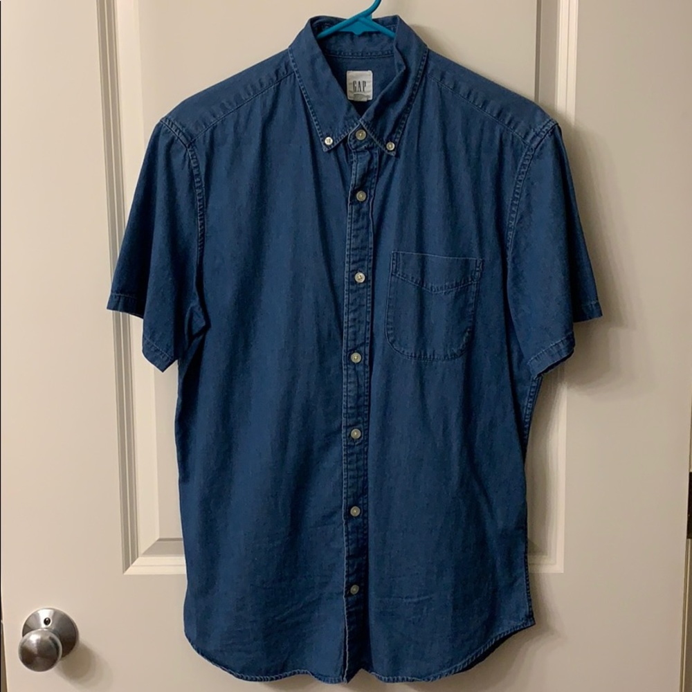 Gap Short Sleeve Jean Button-down